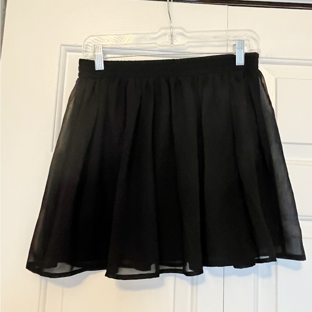 Forever 21 Black Mini Chiffon Skirt